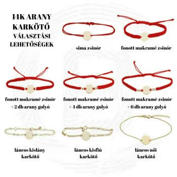 14K Védelmező Angyal Karkötő állítható zsinórral