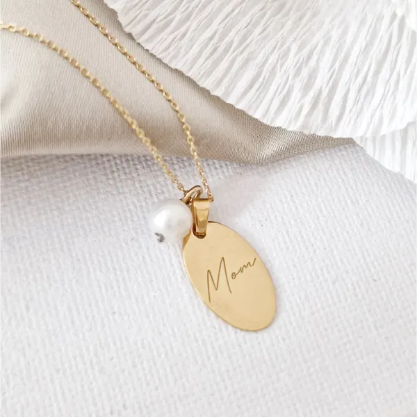 14K Mom Nyaklánc Gyönggyel