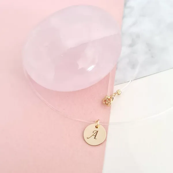 14K Érme Szilikon Nyaklánc Monogrammal
