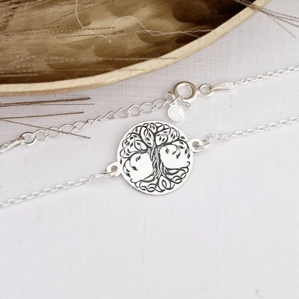 Életfa Karkötő - 925 Sterling Ezüst Érme- Lánc