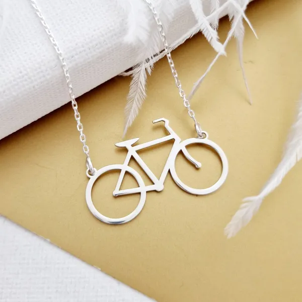 Kerékpár Nyaklánc - 925 Sterling Ezüst - Körkapocs