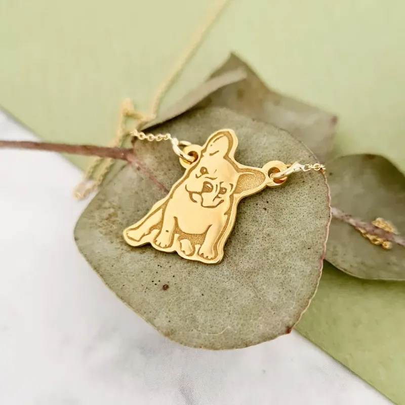 14K Sárga Arany Bulldog Nyaklánc