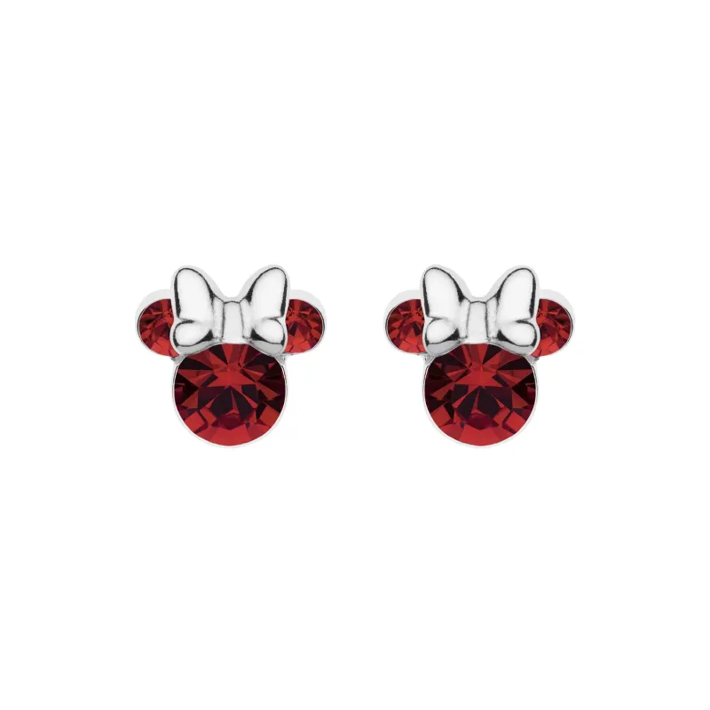 Disney Birthday Minnie Mouse januári fülbevaló - 925 ezüst és kristály