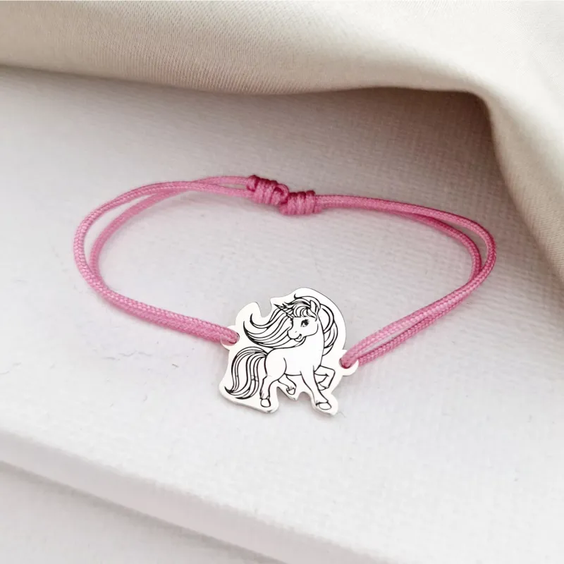 Egyszarvú Karkötő - 925 Sterling Ezüst - Állítható Zsinór