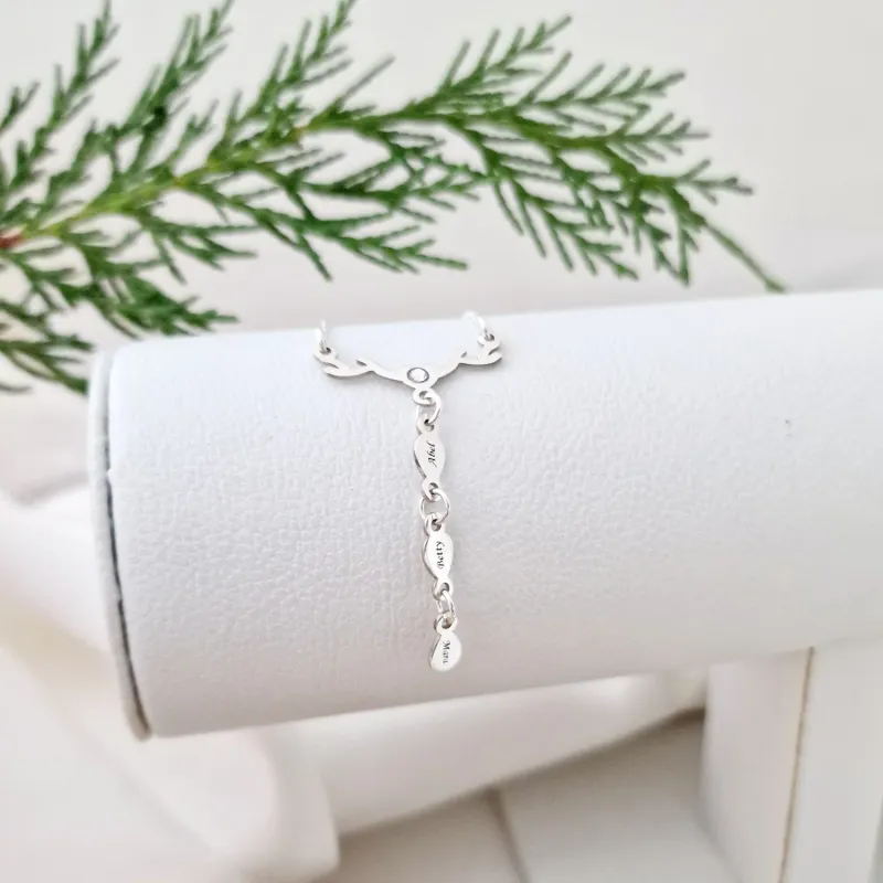 Ezüst Aggancs Nyaklánc Nevekkel és swarovski kristállyal