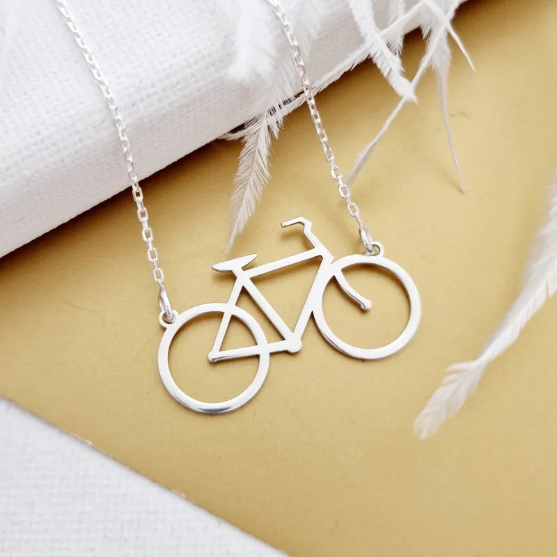 Kerékpár Nyaklánc - 925 Sterling Ezüst - Körkapocs