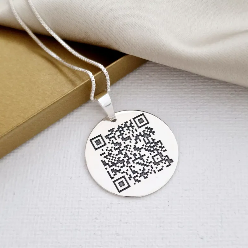 Ezüst Érme Nyaklánc QR kóddal