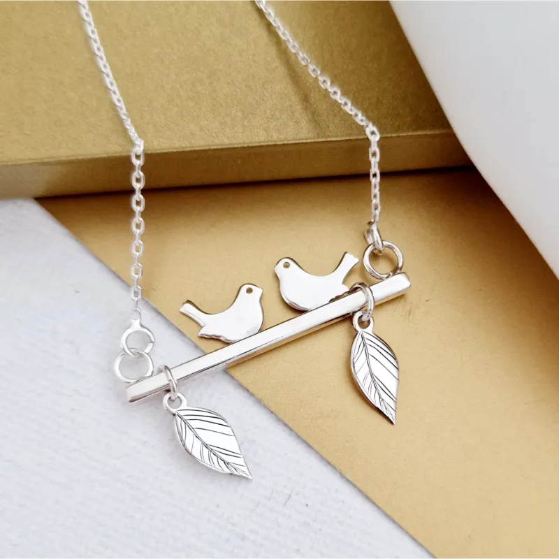 Madaras Nyaklánc - Ezüst Galambok - 925 Sterling Ezüst - Körkapocs