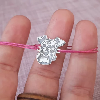 Schnauzer Karkötő - 925 Sterling Ezüst - Állítható Zsinór