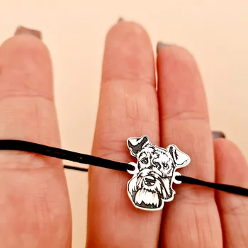 Schnauzer Karkötő - 925 Sterling Ezüst - Állítható Zsinór