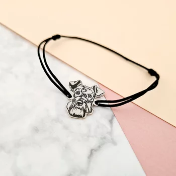Schnauzer Karkötő - 925 Sterling Ezüst - Állítható Zsinór