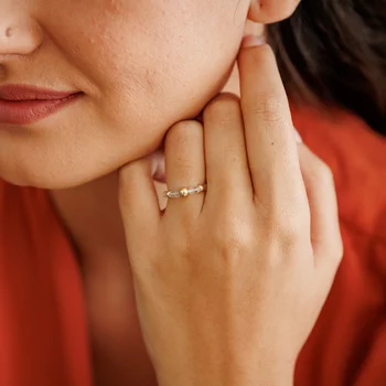 SOLO ÉLETERŐ gyűrű - Narancs Achát gyöngyök és 18 K Sárga Aranyozott Ezüst golyók