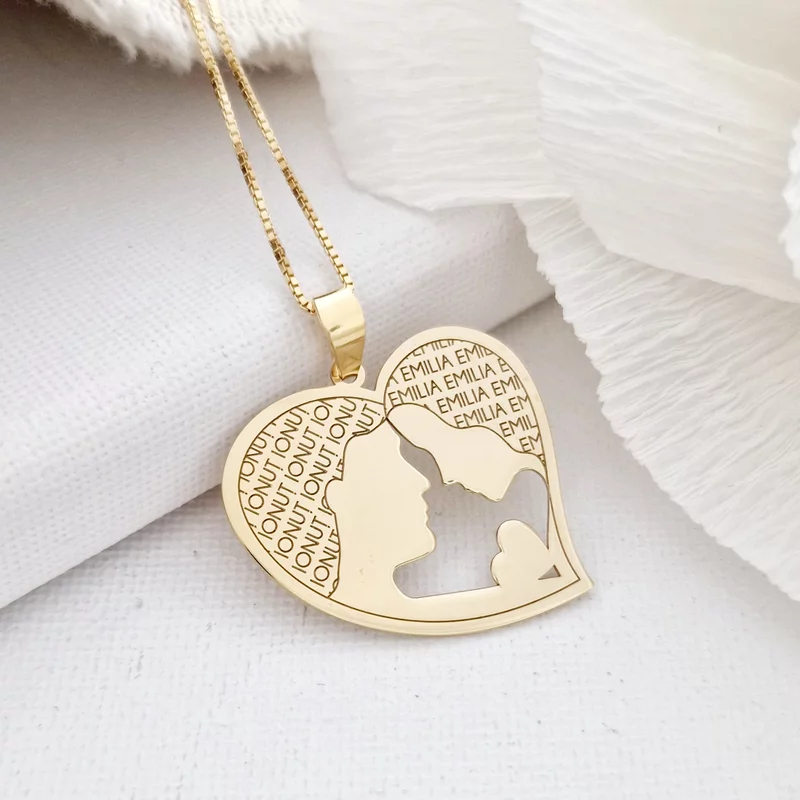 Szív lánc – pár – 925 ezüst 18K arannyal bevonva