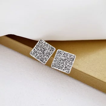 Ezüst QR Kód Fülbevaló