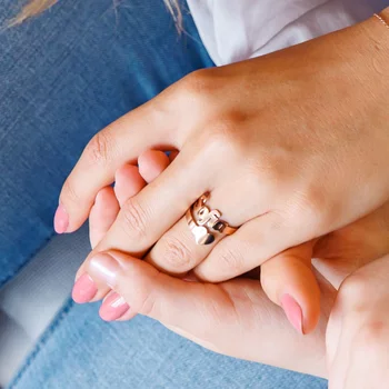 Ezüst Név és Szív Gyűrű 18K rozé arany bevonattal