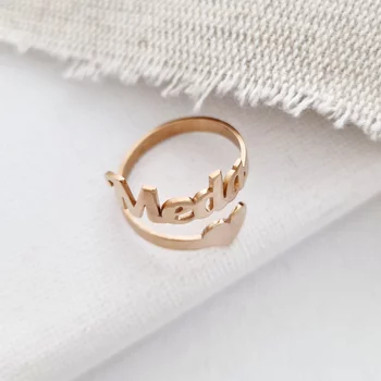 Ezüst Név és Szív Gyűrű 18K rozé arany bevonattal