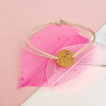 Ezüst Csillagkép Érme Karkötő Swarovski kristállyal és állítható zsinórral