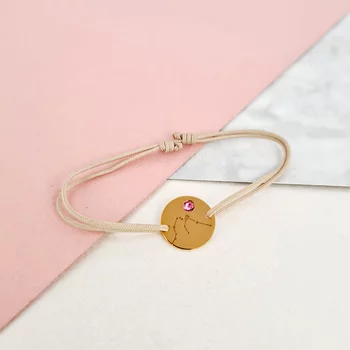 Ezüst Csillagkép Érme Karkötő Swarovski kristállyal és állítható zsinórral