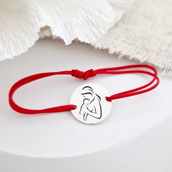 Ezüst Karkötő állítható zsinórral - Újdonsült Édesanya - 925-ös Ezüst