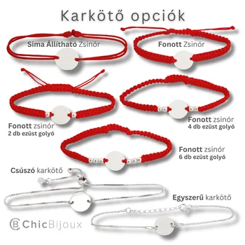 Ezüst Karkötő állítható zsinórral - Újdonsült Édesanya - 925-ös Ezüst