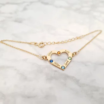 Határtalan Szeretet Szív Karkötő Swarovski Kristállyal és lánccal