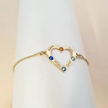 Határtalan Szeretet Szív Karkötő Swarovski Kristállyal és lánccal