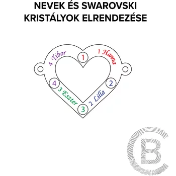 Határtalan Szeretet Szív Karkötő Swarovski Kristállyal és lánccal