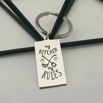 Személyre szabott kulcstartó - Chef - Ezüst 925 - rozsdamentes acél gyűrű