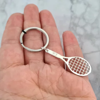 Ezüst Teniszütő Kulcstartó