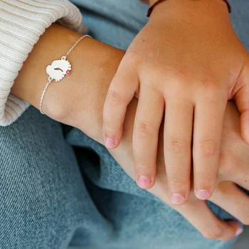 Személyre szabott lábkarkötő lánccal - 925 ezüst - Swarovski kristály