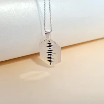 Ezüst Hatszögletű Hangminta Nyaklánc