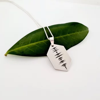 Ezüst Hatszögletű Hangminta Nyaklánc