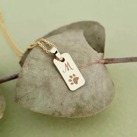 9K Mindig Együtt Nyaklánc Manccsal és Monogrammal