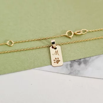 9K Mindig Együtt Nyaklánc Manccsal és Monogrammal