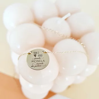 Személyre szabott lánc - penny medál 15 mm - Tanár modell - 9K sárga arany