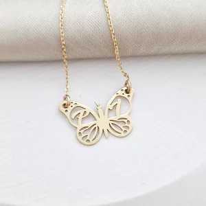 14K Pillangó nyaklánc monogrammal