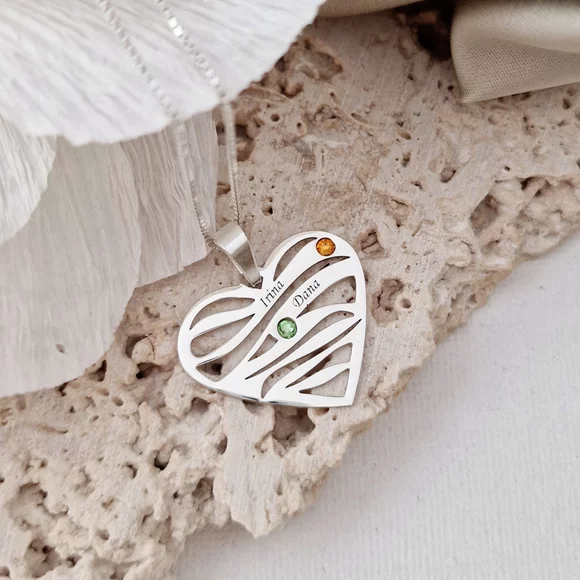 Szeretet Hullámok - 2 Név -  925 Sterling Ezüst  Swarovski Kristály - Körkapocs