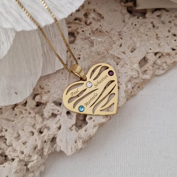 Szeretet Hullámok - 3 Név -  18K Sárga Aranyozott 925 Sterling Ezüst  Swarovski Kristály - Körkapocs