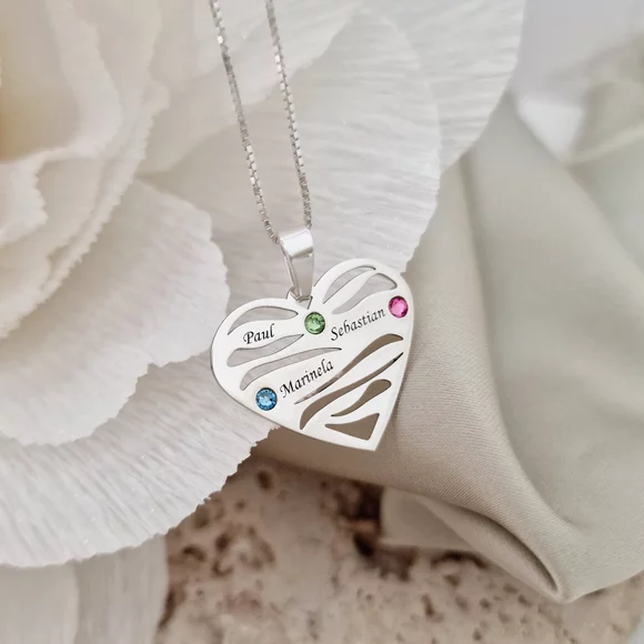 Szeretet Hullámok - 3 Név -  925 Sterling Ezüst  Swarovski Kristály - Körkapocs