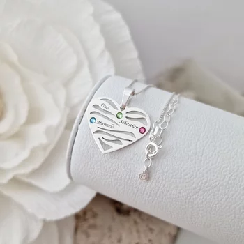 Szeretet Hullámok - 3 Név -  925 Sterling Ezüst  Swarovski Kristály - Körkapocs