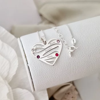 Szeretet Hullámok - 4 Név -  925 Sterling Ezüst  Swarovski Kristály - Körkapocs