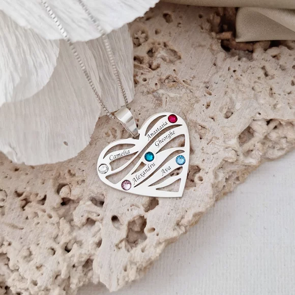 Szeretet Hullámok - 5 Név -  925 Sterling Ezüst  Swarovski Kristály - Körkapocs