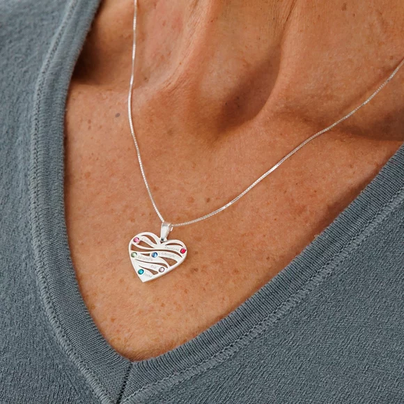 Szeretet Hullámok - 6 Név -  925 Sterling Ezüst  Swarovski Kristály - Körkapocs