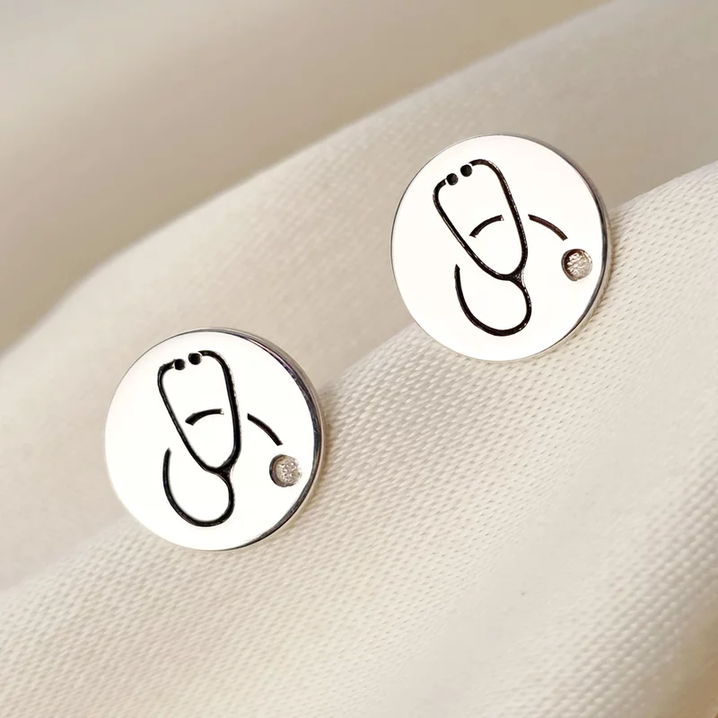 Sztetoszkóp Fülbevaló - 925 Sterling Ezüst  - Stekkeres