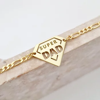 Szuper DAD Karkötő – 18K Sárga Aranyozott 925-ös Sterling Ezüst - Férfi Lánc