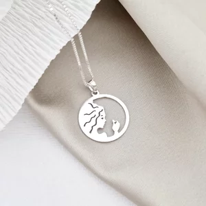 Szűz Csillagjegy Nyaklánc - 925 Sterling Ezüst - Körkapocs