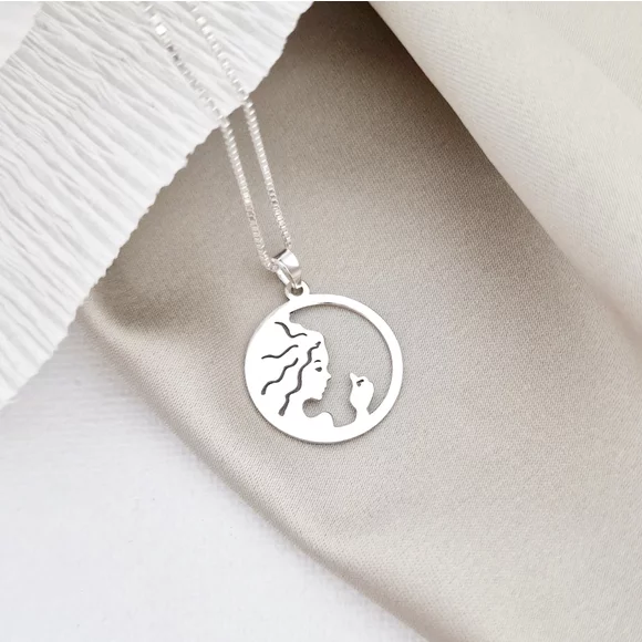 Szűz Csillagjegy Nyaklánc - 925 Sterling Ezüst - Körkapocs
