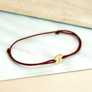 14K Érme Karkötő Gyémánttal és állítható zsinórral