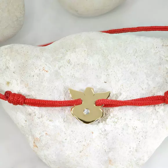 14K Angyal Karkötő Gyémánttal