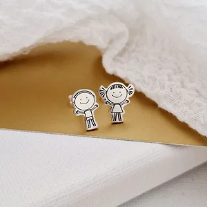 Testvér Fülbevaló - 925 Sterling Ezüst Kisfiú és Kislány  - Stekkeres
